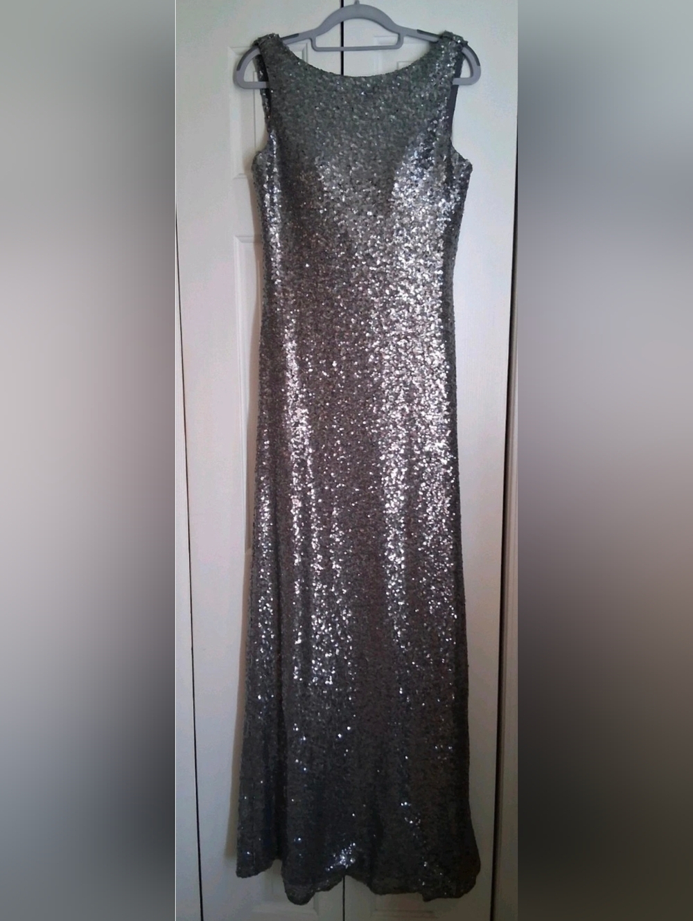 Christina Wu Charcoal/Silver Sequined, Mother of the Bride/ Formal Dress, Sz 8